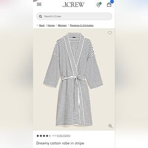 J. Crew Striped Women's Robe, Size S-M